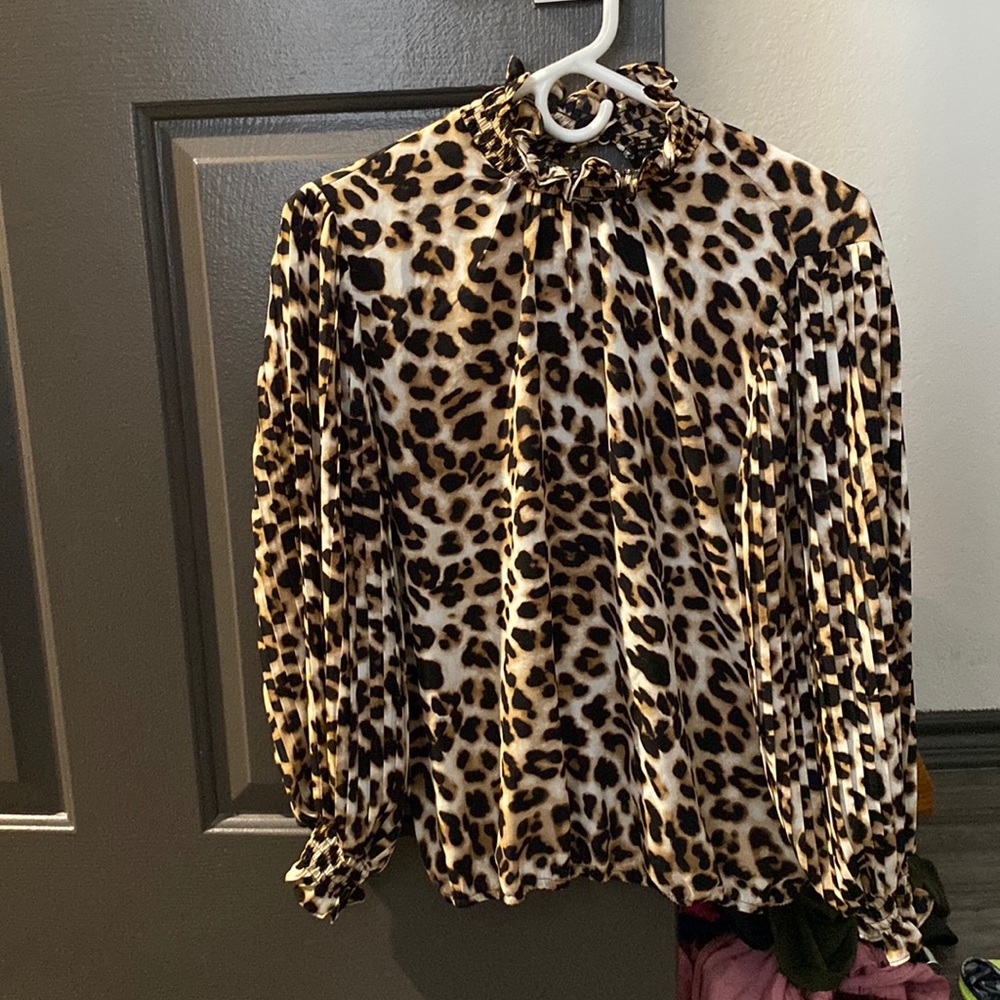 Never worn Long Sleeve Cheetah Blouse